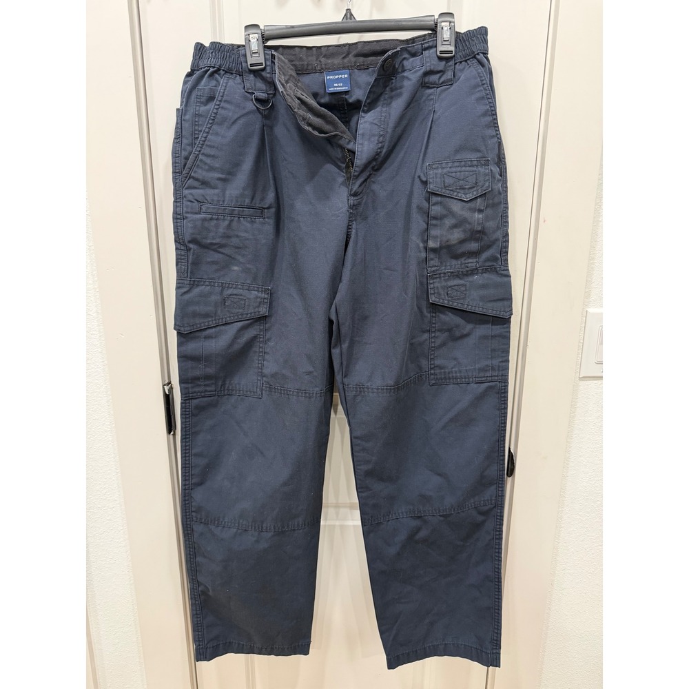 Propper‎ Mens Tactical Cargo Pants Navy Blue Ripstop Utility Work Pants 36x32
